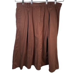 Vintage 90s Elisabeth Liz Claiborne Brown Midi Skirt Dark Academia Minimalist 22